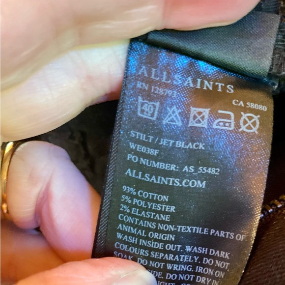 💥AllSaints Stilt Jet Black Jeans💥 NWOT - Picture 9 of 13